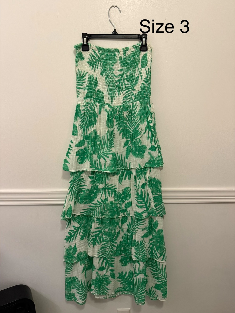 Green Tropical Tiered Maxi Skirt - Women